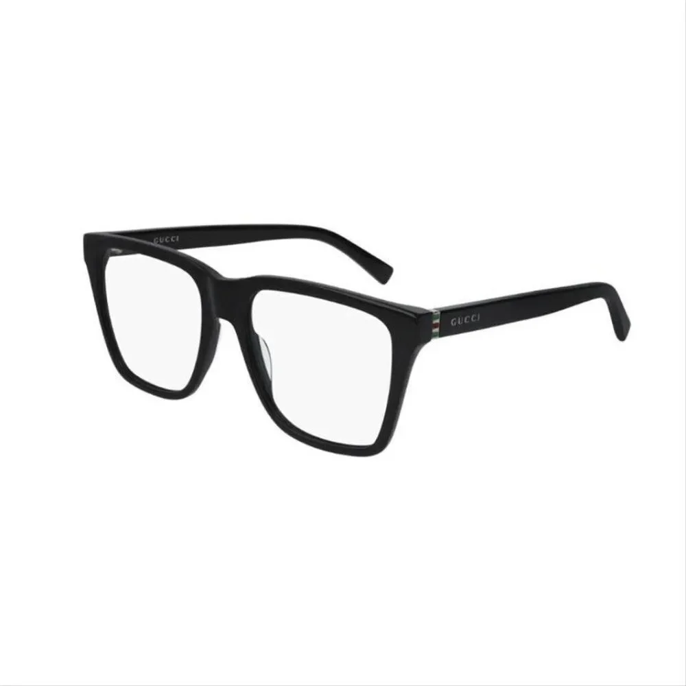 Gucci Men's Square Eyeglasses Black Frame with Demo Lens GG0452O 001